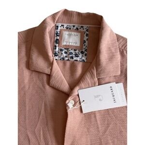 Cactus Man Ricky Singh Men's Medium Dress Shirt Short Sleeve Jaquard Pink NWT